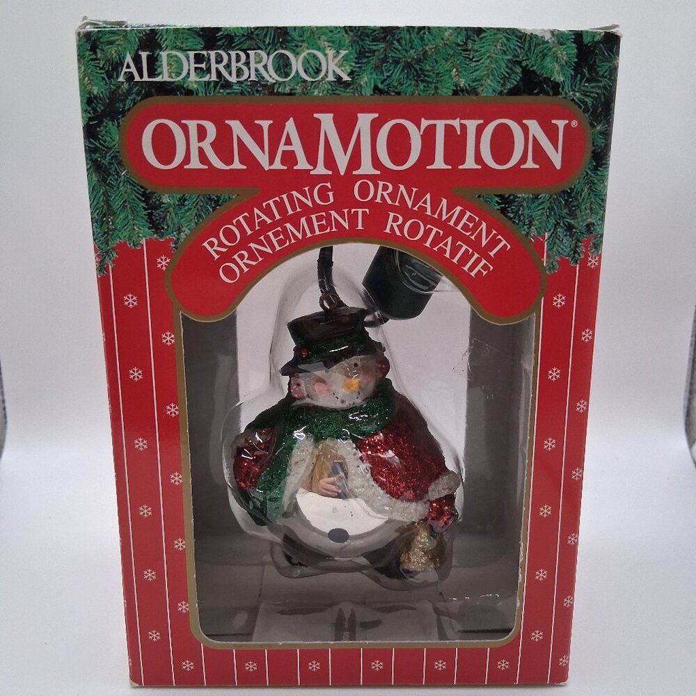 Noma Ornamotion Christmas Ornament Snowman Motor Included Vintage 1989